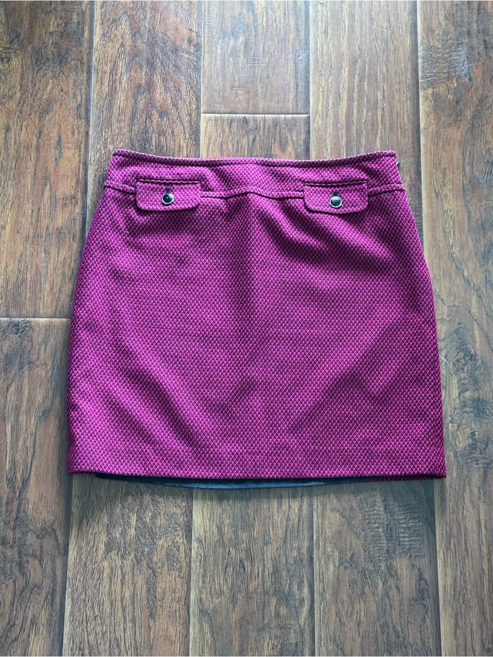 LOFT Magenta Textured Mini Skirt